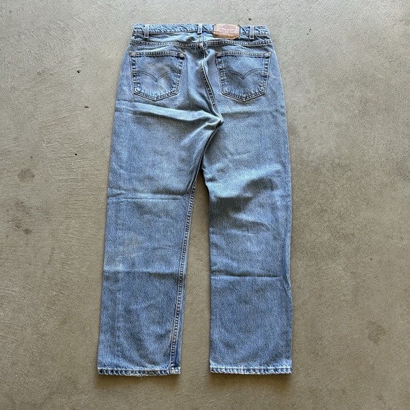 Vintage 90s Levi's 505 Jeans Size 36x30 Blue Regular Fit Straight Leg Light Wash - Picture 2 of 9